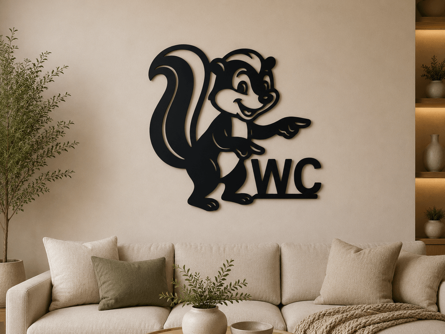 Funny Skunk WC Sign 2D Wall Art.stl 3d model