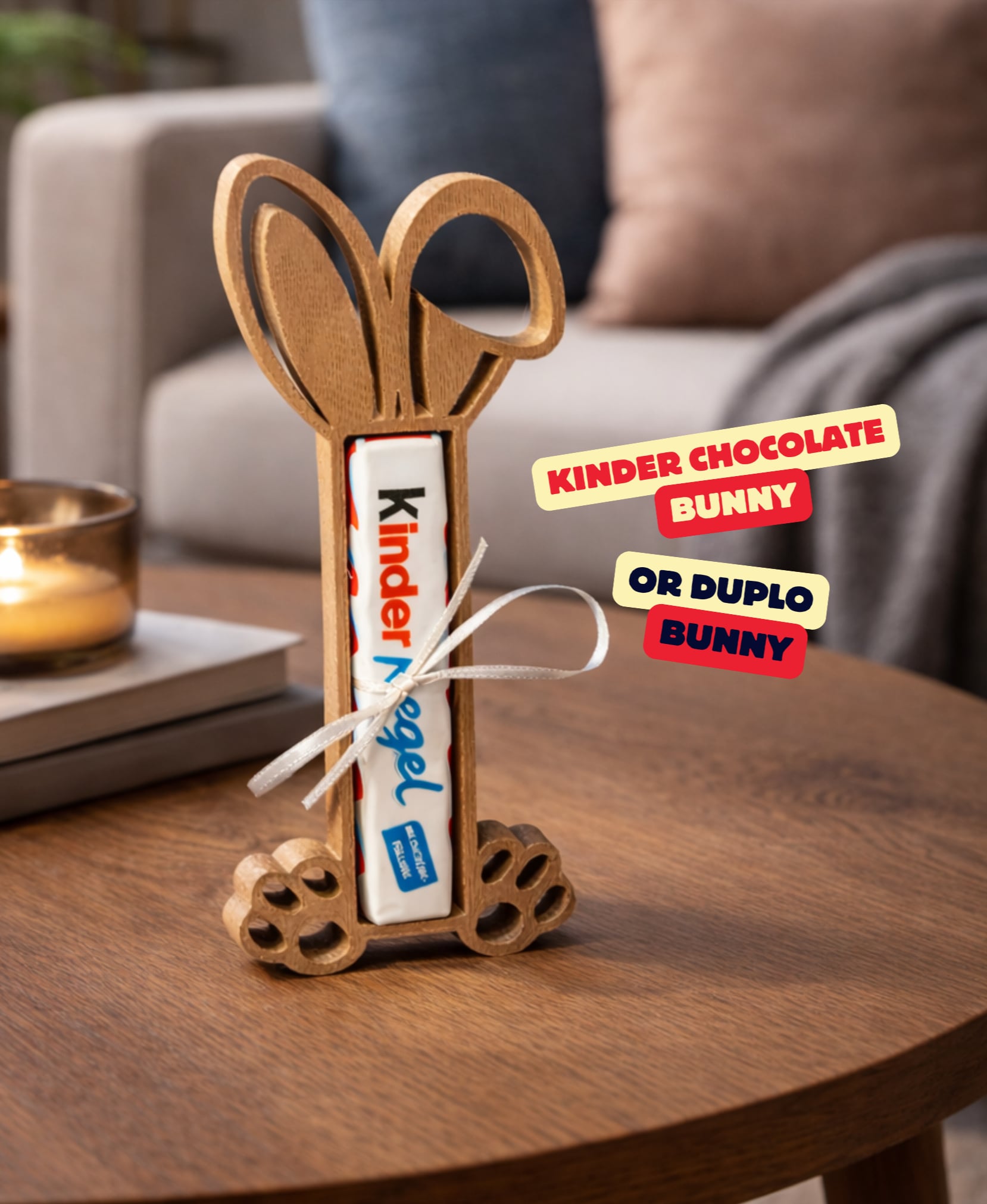 KINDER CHOCOLATE BAR BUNNY (HOLDER) / DUPLO BUNNY / EASTER GIFT IDEA / CUTE EASTER GIFT 3d model