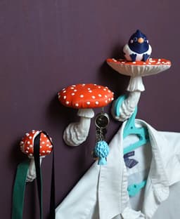 Mushroom shelf, key holder and hook “Amanita Muscaria” 3d model