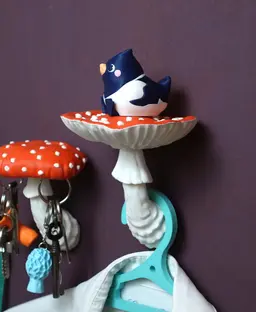 Mushroom shelf, key holder and hook “Amanita Muscaria” 3d model
