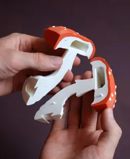 Mushroom shelf, key holder and hook “Amanita Muscaria” 3d model