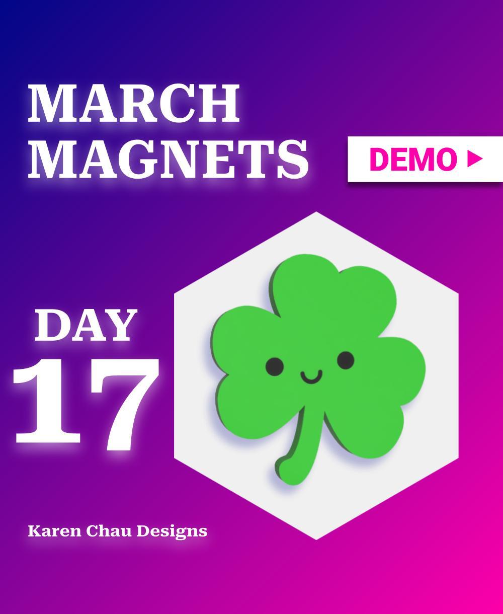 March Magnets - Day 17 #marchmagnets | Kawaii Shamrock 3d model