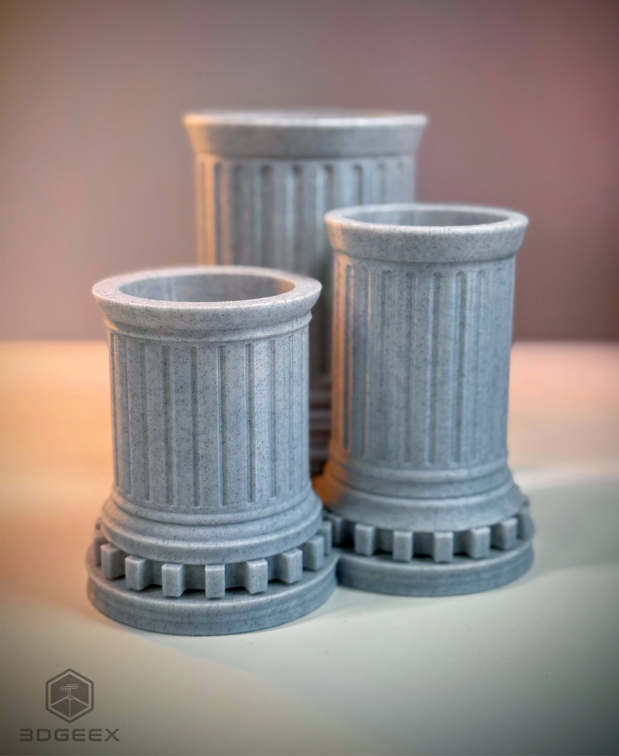 Spinning Pillars Desk Organizer 3d model