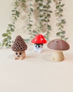 Cozy Mushroom Fidget Clicker Keychain Collection 3d model