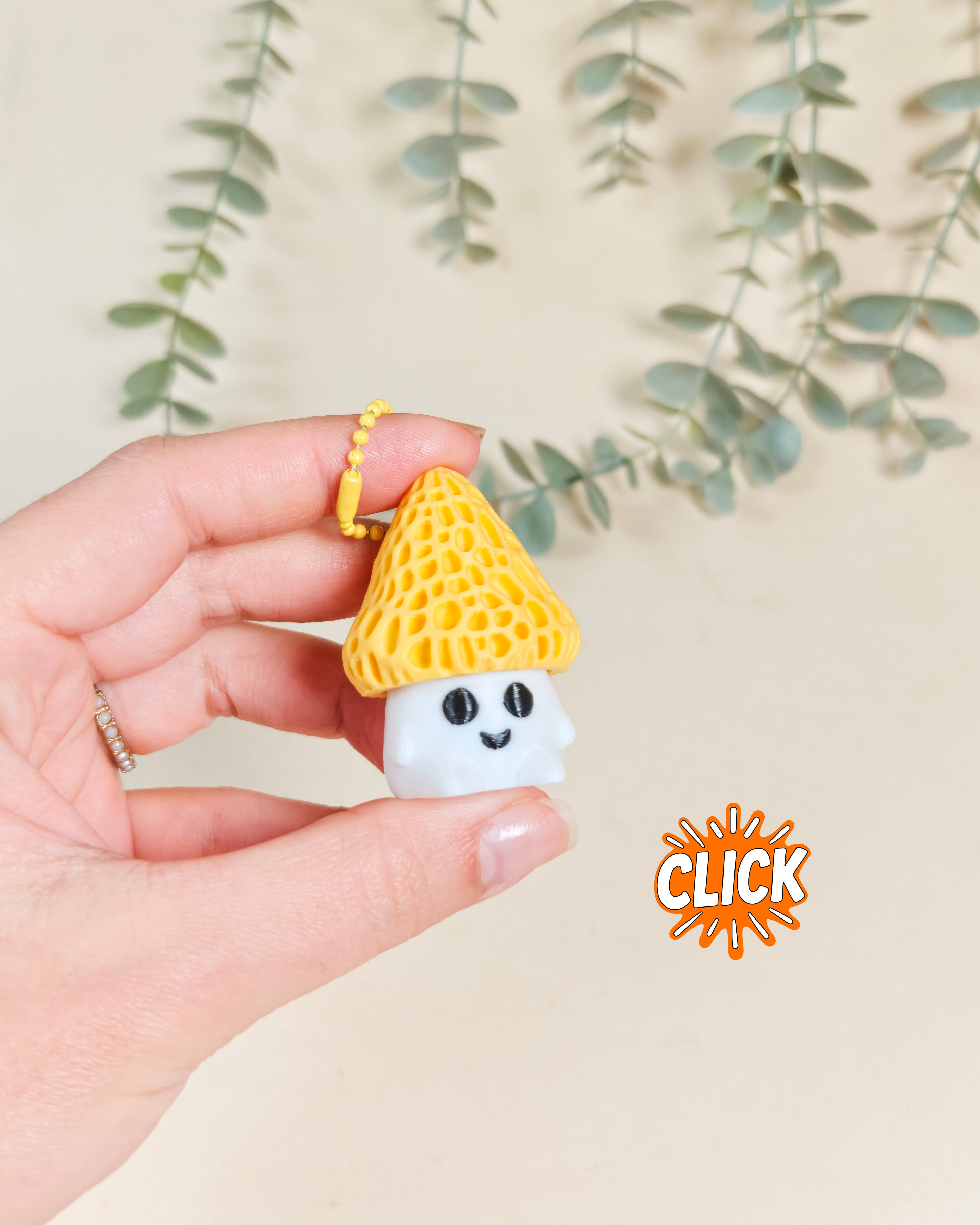 Cozy Mushroom Fidget Clicker Keychain Collection 3d model