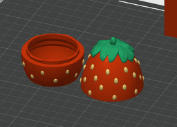 Strawberry Dragon Flexi Pack - Adult & Baby Dragons with Egg Container, Keychain Option 3d model