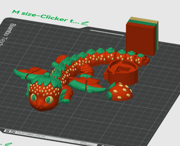 Strawberry Dragon Flexi Pack - Adult & Baby Dragons with Egg Container, Keychain Option 3d model