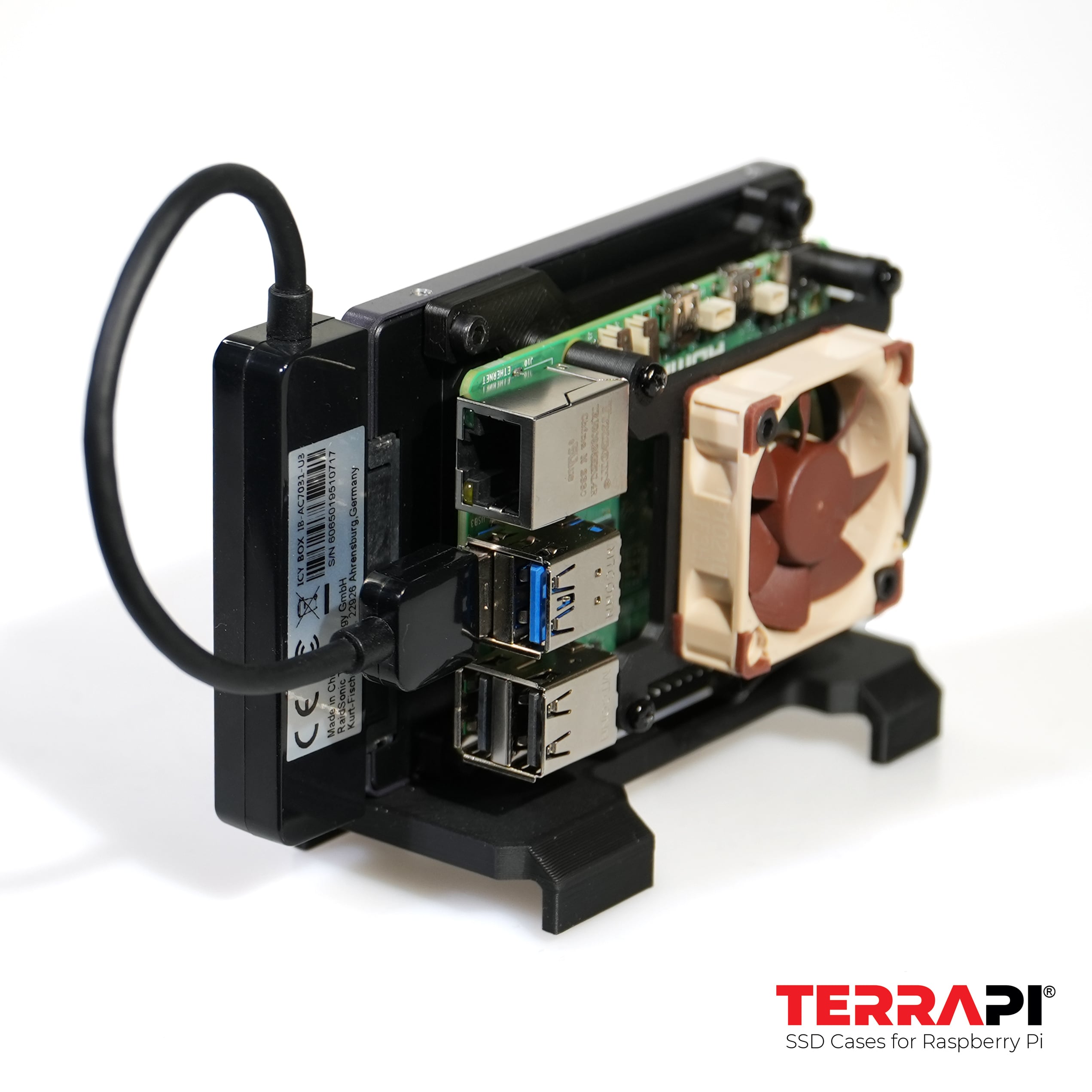 TerraPi SSD Case / Stand for Raspberry Pi (all models) 3d model