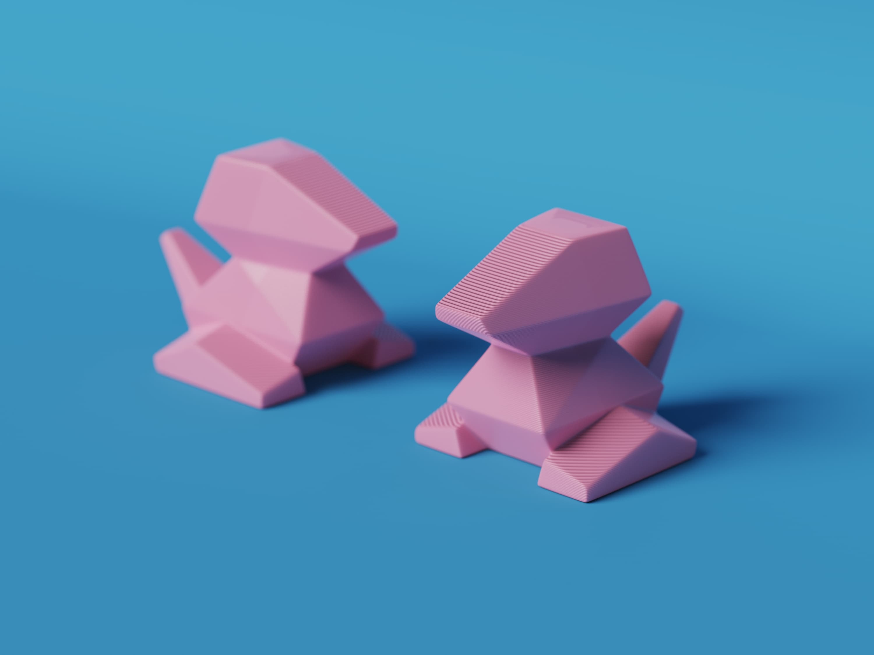 Low-poly Porygon 3d model