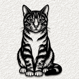 tabby kitty cat wall art home decor 3d model