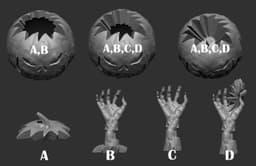Zombie Jack-O-Lantern with Swappable Tops 3d model