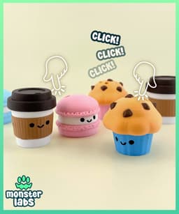Cafe Food Fidget Clicker Keychain Bundle 3d model