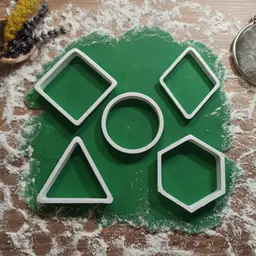 Basic Shaped Cookie Cutter Set, Clay-Fondant Cutters, Geometric Shapes 3d model