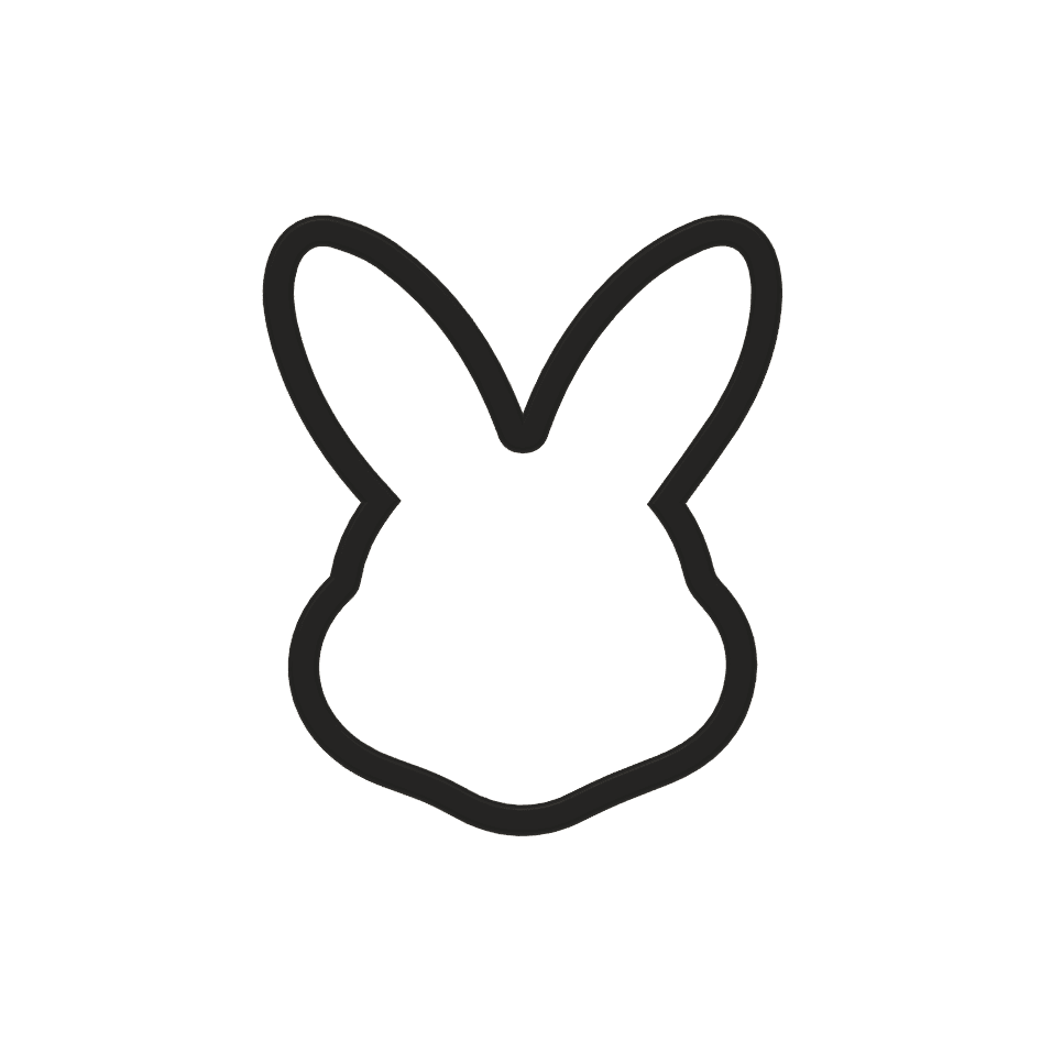 Easter Bunny Head Cookie Cutter STL File - 4 inches 3d model