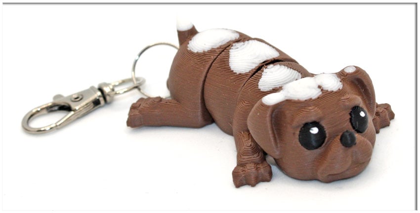 Flexi Puppy Keychain 3d model