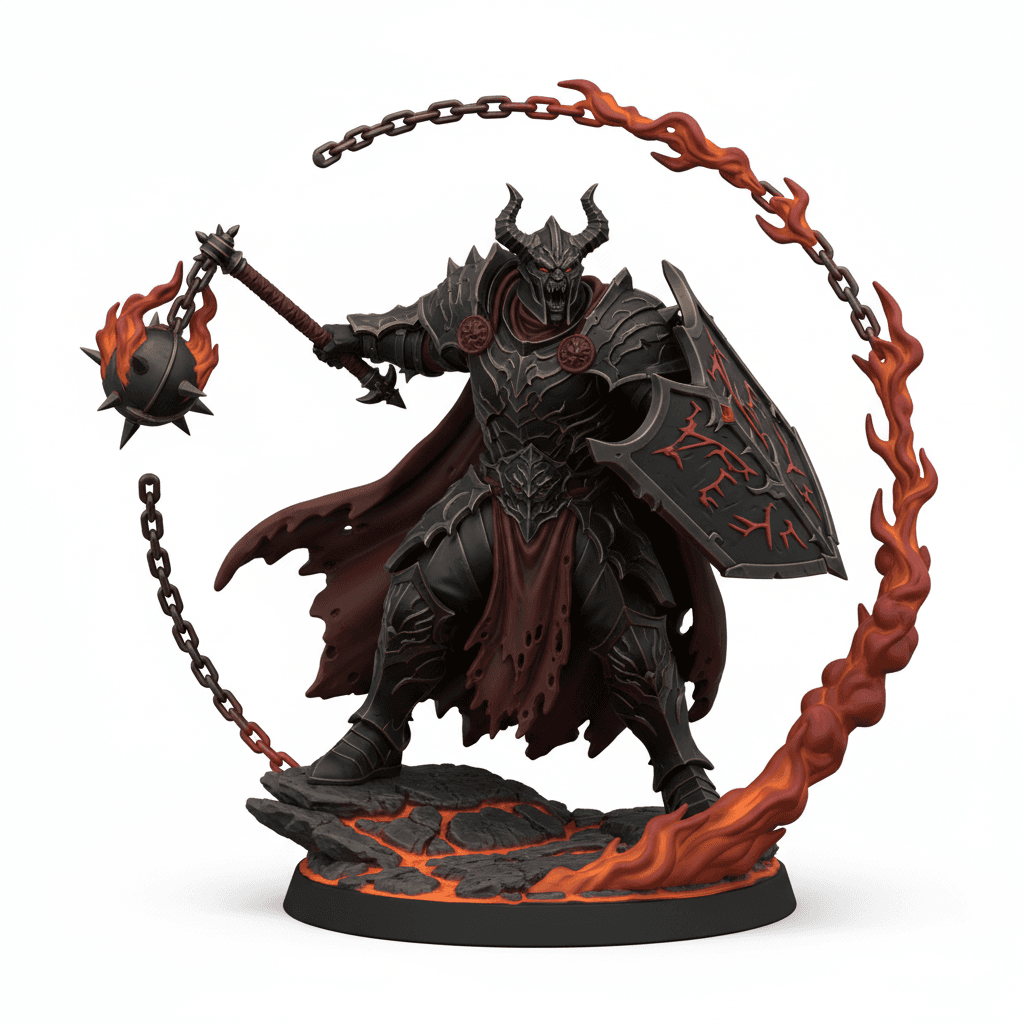 Infernal Gladiator Molten Chain Weapon Detailed STL 3d model