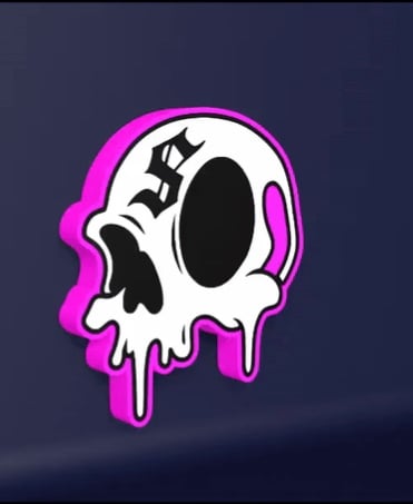 Graffiti Skull - LED Strip compatible 3d model