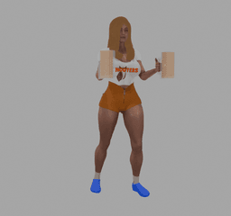 Hooters Girl v2 3d model