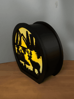 Deer Lamp Wildlife Winter scene Night Light Candle Holder Tea Light Holder Deer Decor 3d model