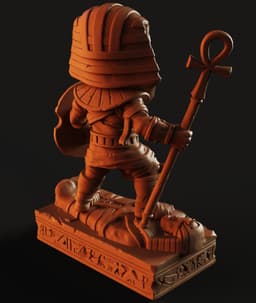 Chibi Mummy Pharaoh STL | Figurine 3D Print | HighDetail 3d model
