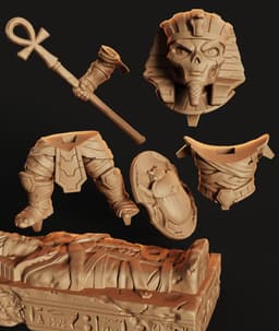 Chibi Mummy Pharaoh STL | Figurine 3D Print | HighDetail 3d model