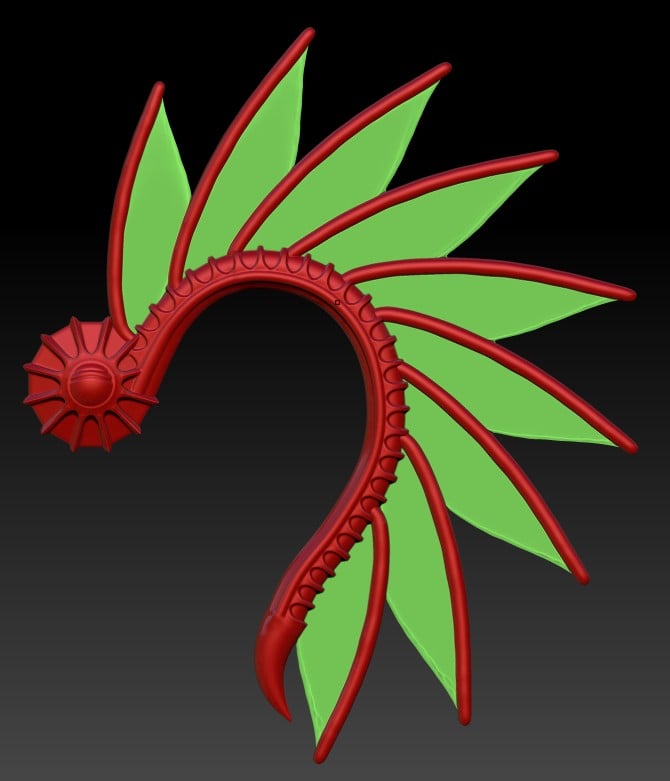 Dragoon Wings Ear Cuff 3d model