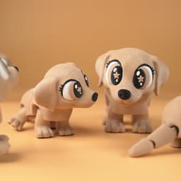 Flexi Articulated Labrador Puppy 3d model