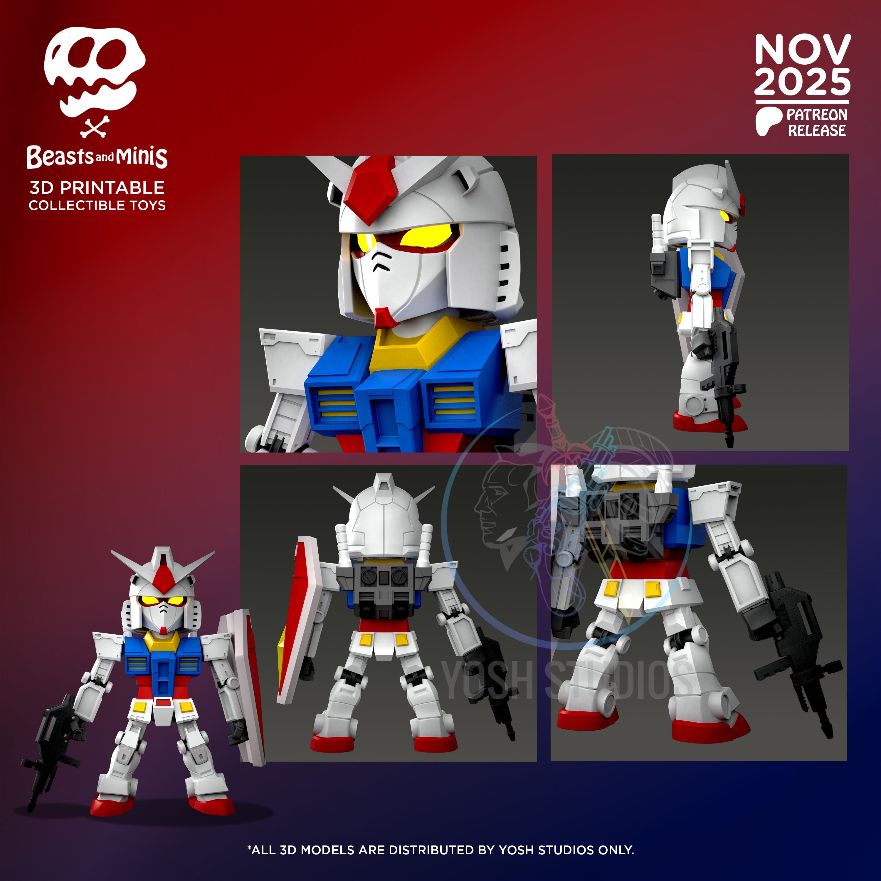 Mecha RX78 Mini 3D Printer STL file 3d model