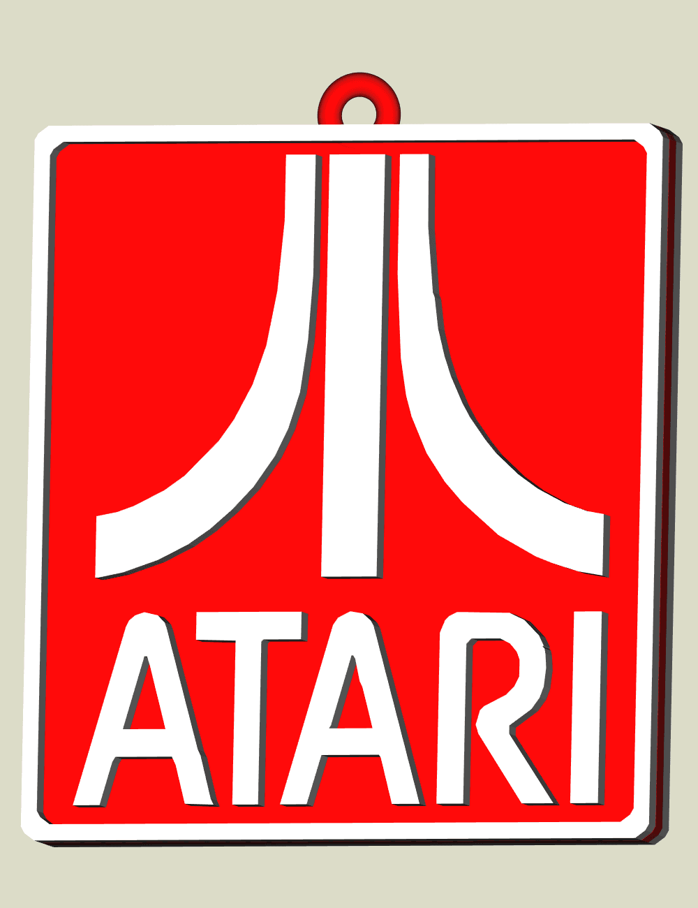 Atari key chain, earring, dogtag, jewlery 3d model
