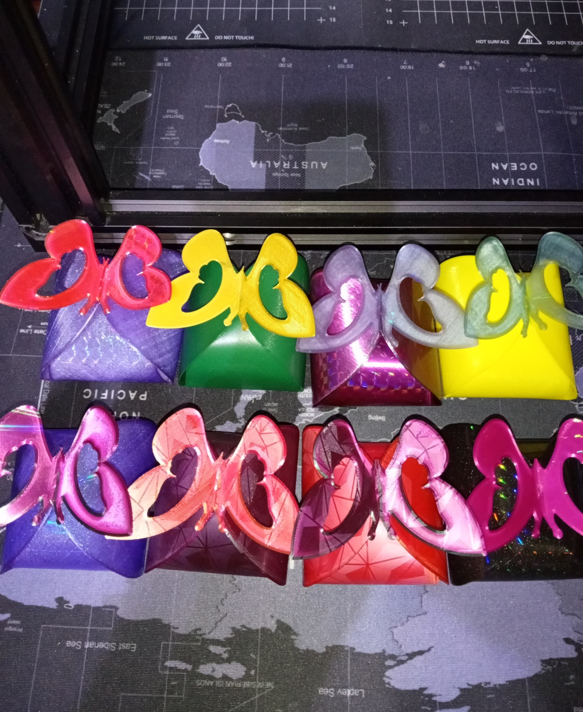 printed in many colors on holographic plates