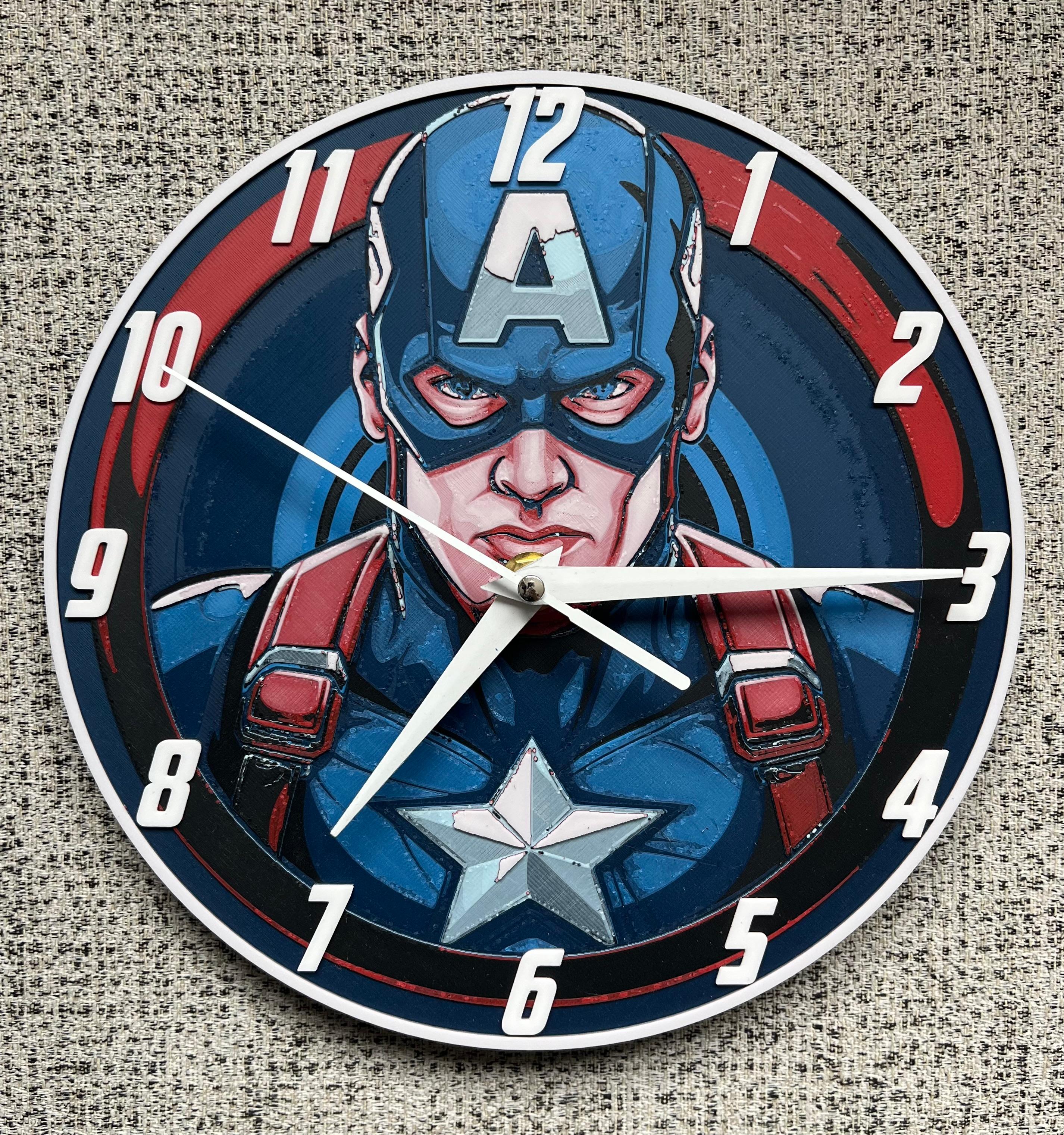 Captain America Clock (Filament Painting) 3d model
