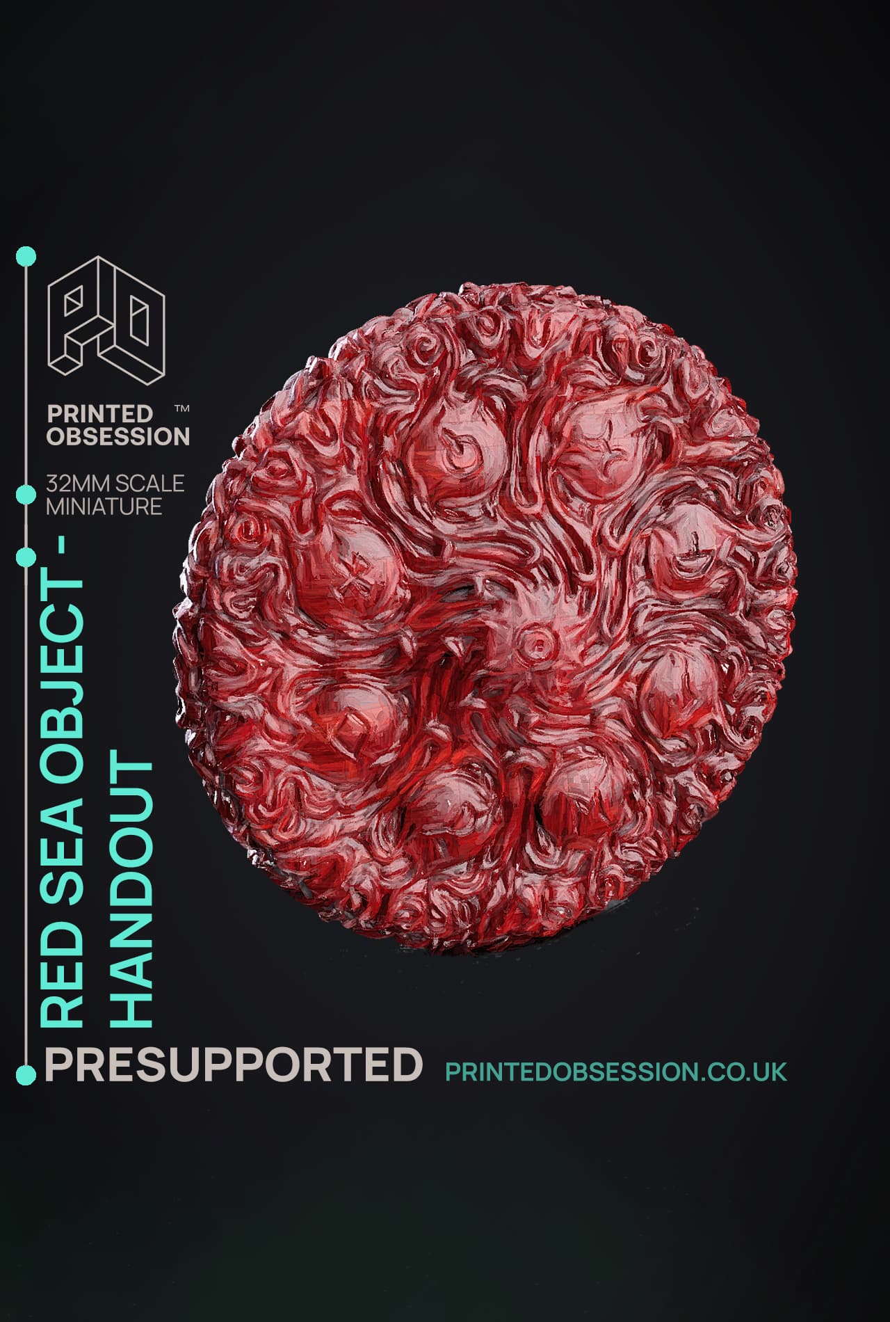 The Red Sea Object - SCP - PRESUPPORTED - Illustrated and Stats - 32mm scale 3d model