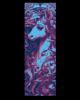 fantasy horse and unicorn Bookmarks 3d model
