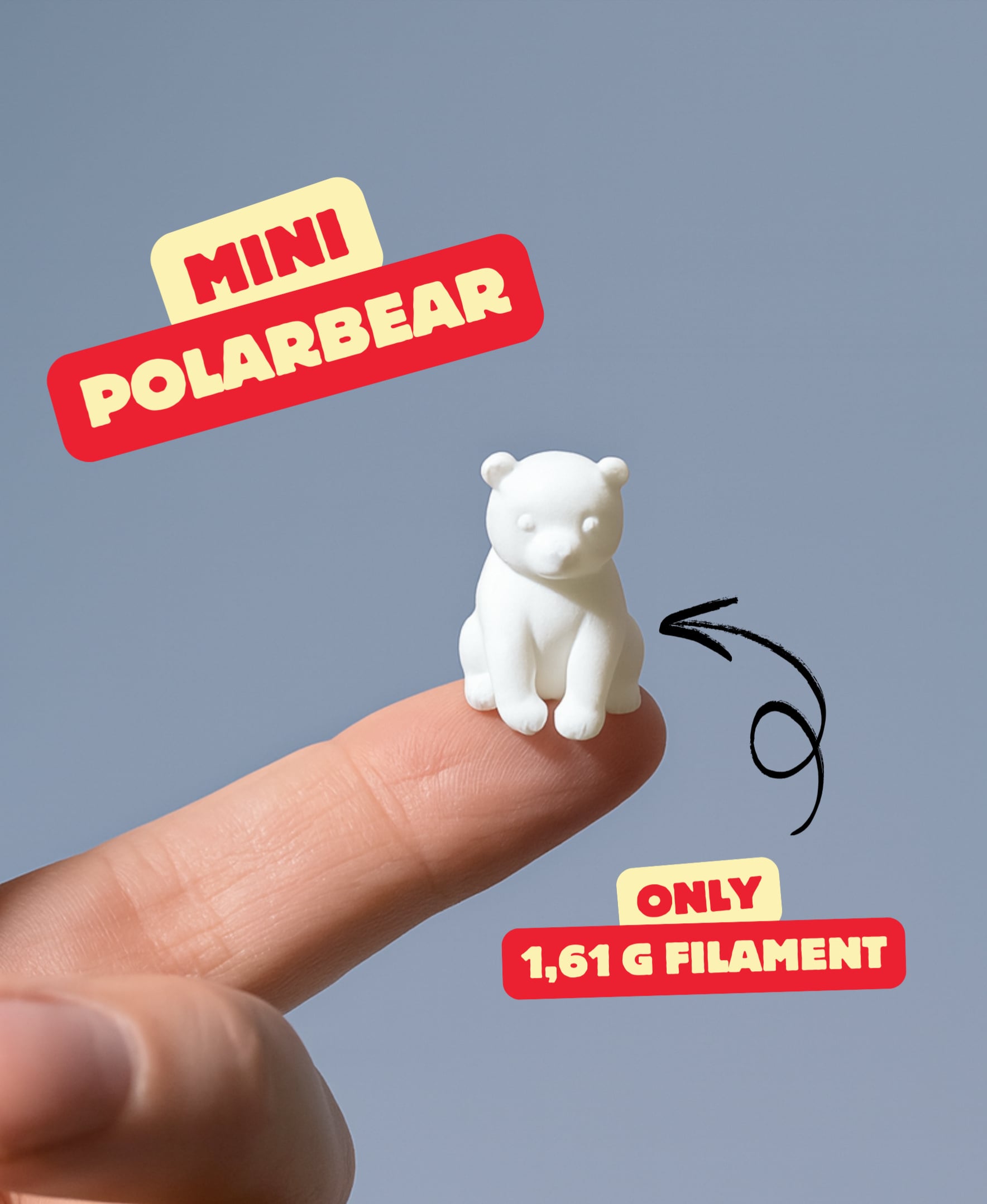 MINI POLAR BEAR / CHRISTMAS MINI FIGURE / FIGURE / FIGURINE / TABLETOP DECOR / LITTLE GIFT 3d model
