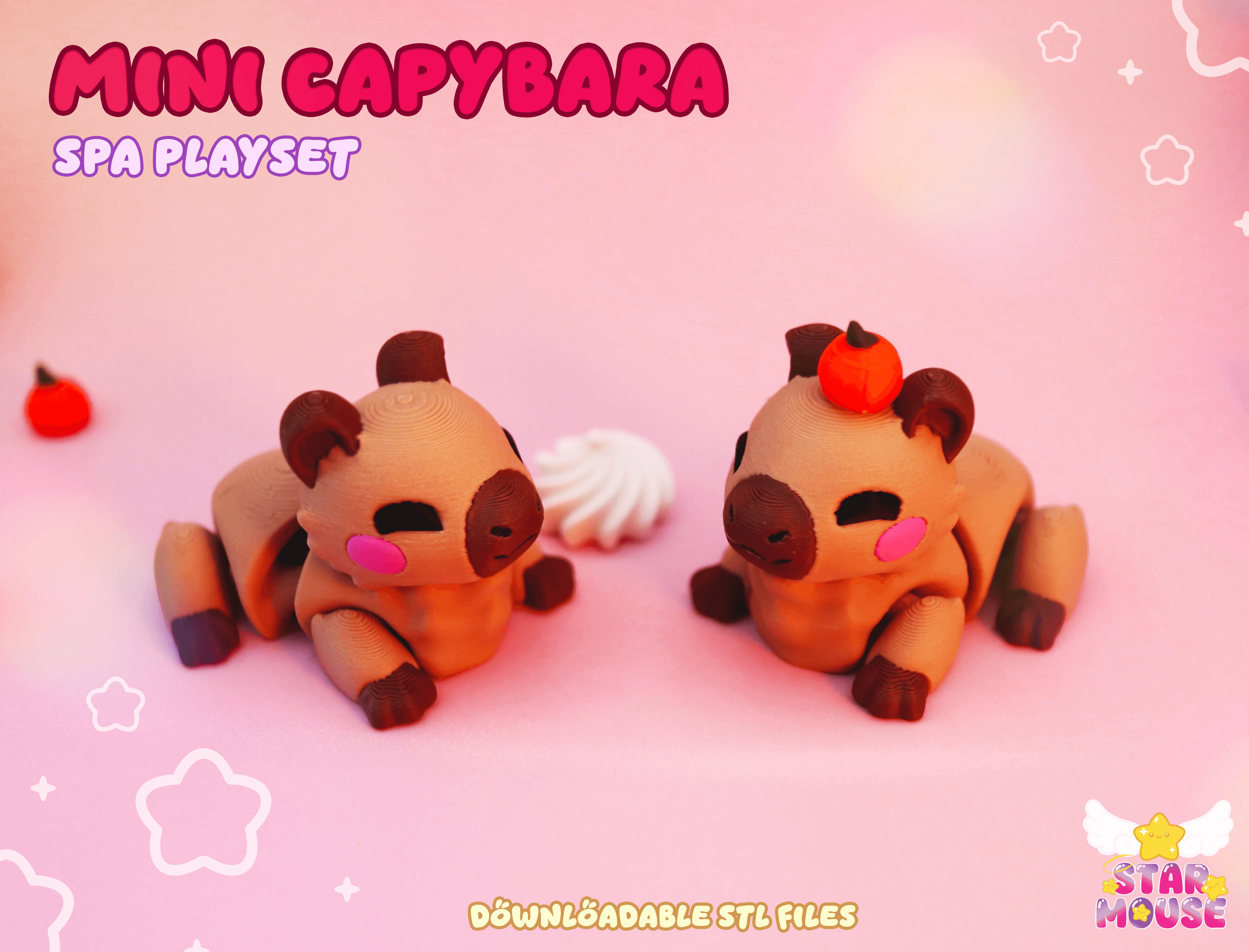 Mini Capybara Flexi Spa Playset Dioarama 3d model