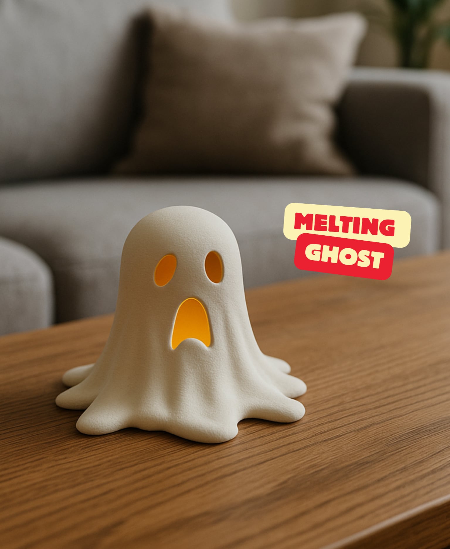MELTING GHOST TEALIGHT / HALLOWEENDECOR / TEALIGHT COMPATIBLE 3d model