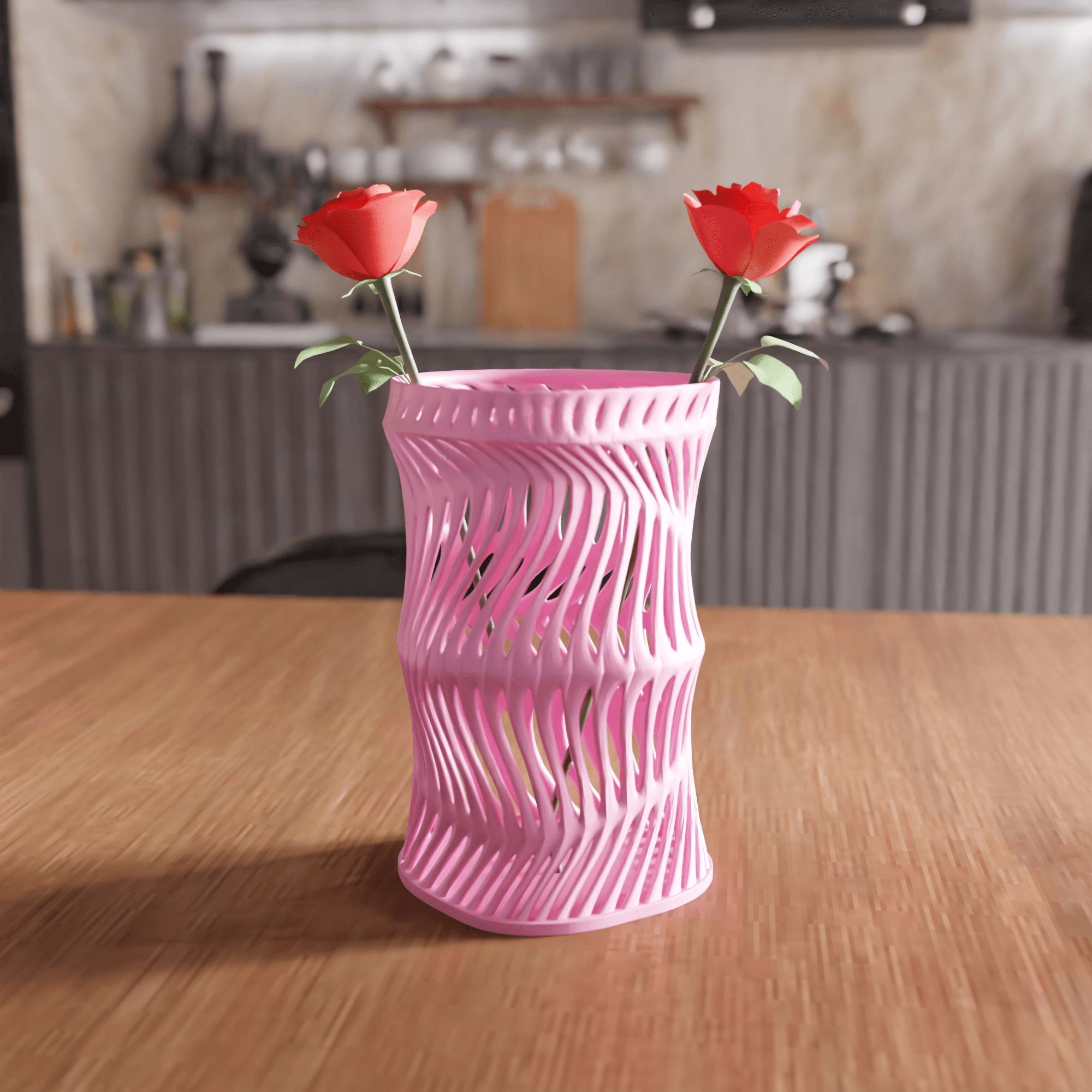 Parametric Helix Mesh Vase 3d model