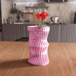 Parametric Helix Mesh Vase 3d model