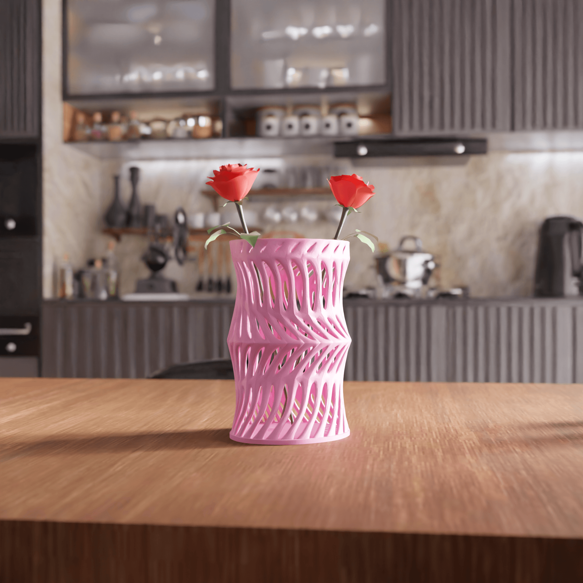 Parametric Helix Mesh Vase 3d model