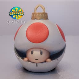 Toad Ornament - Mario Christmas Tree Decor - No Supports 3D Print STL/3MF 3d model