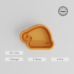 Santa Hat Cookie Cutter & Stamp Set, Festive Hat Shapes, Perfect for Cookies & Fondant, 3 Sizes in 6 Pieces PRODUCT_4936 3d model