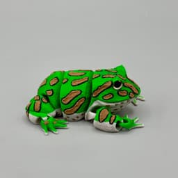 Articulated Pacman Frog | Pre-Painted + Optional 8mm Glass Eye Version 3d model