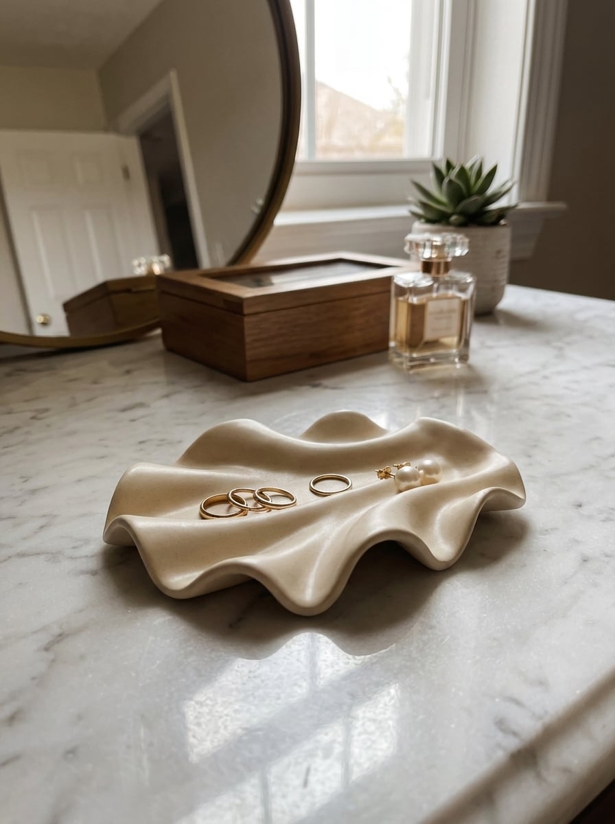 Wavy Aesthetic Jewelry Dish and Trinket Tray 3d model