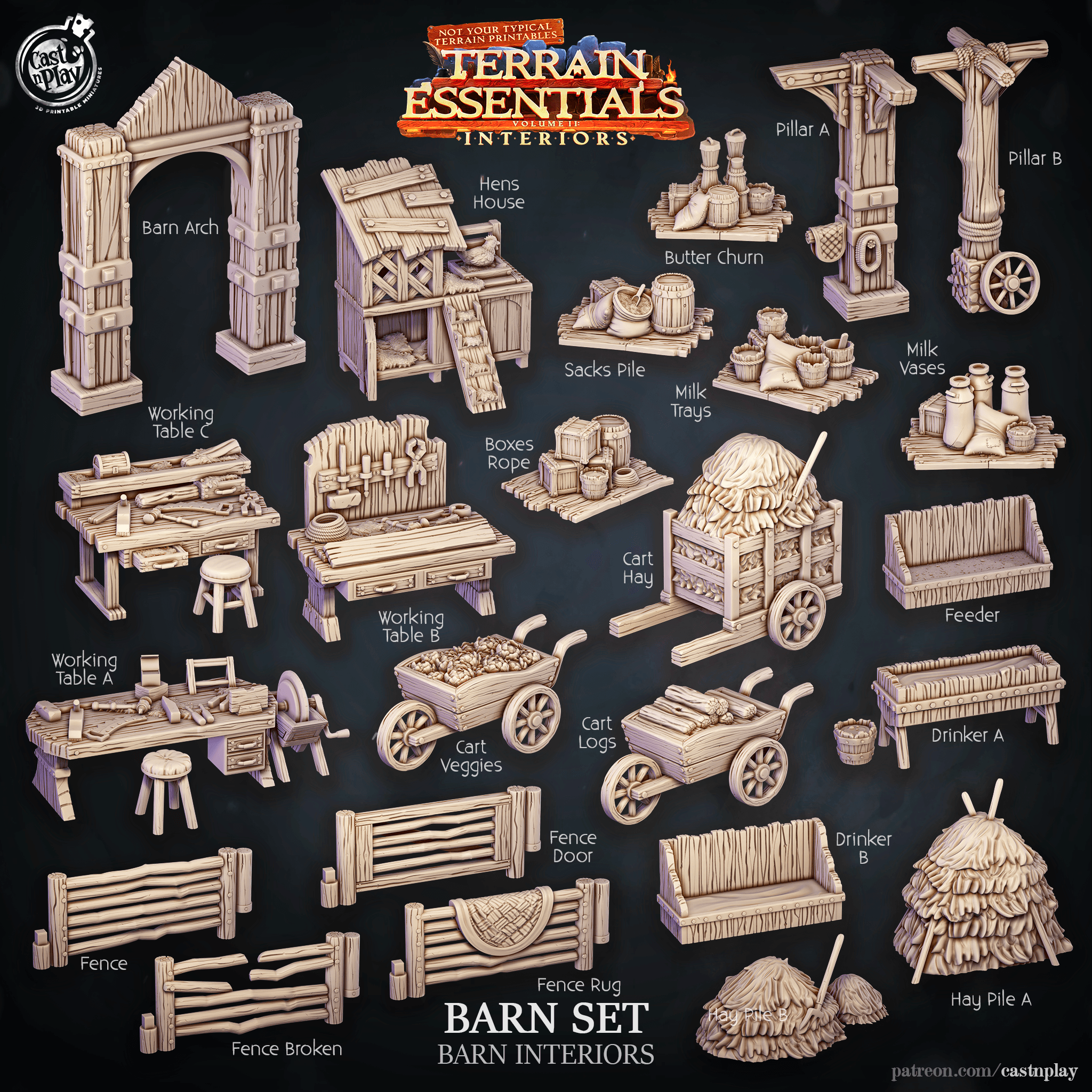 Barn Set (Pre-Supported) 3d model
