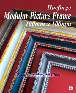 100 x 100mm Modular Picture Frame for Hueforge - SCROLL BEAD 3d model