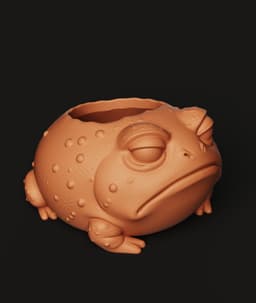Grumpy Toad Planter Multi-Color 3MF | Garden Decor | Bambu Ready 3d model