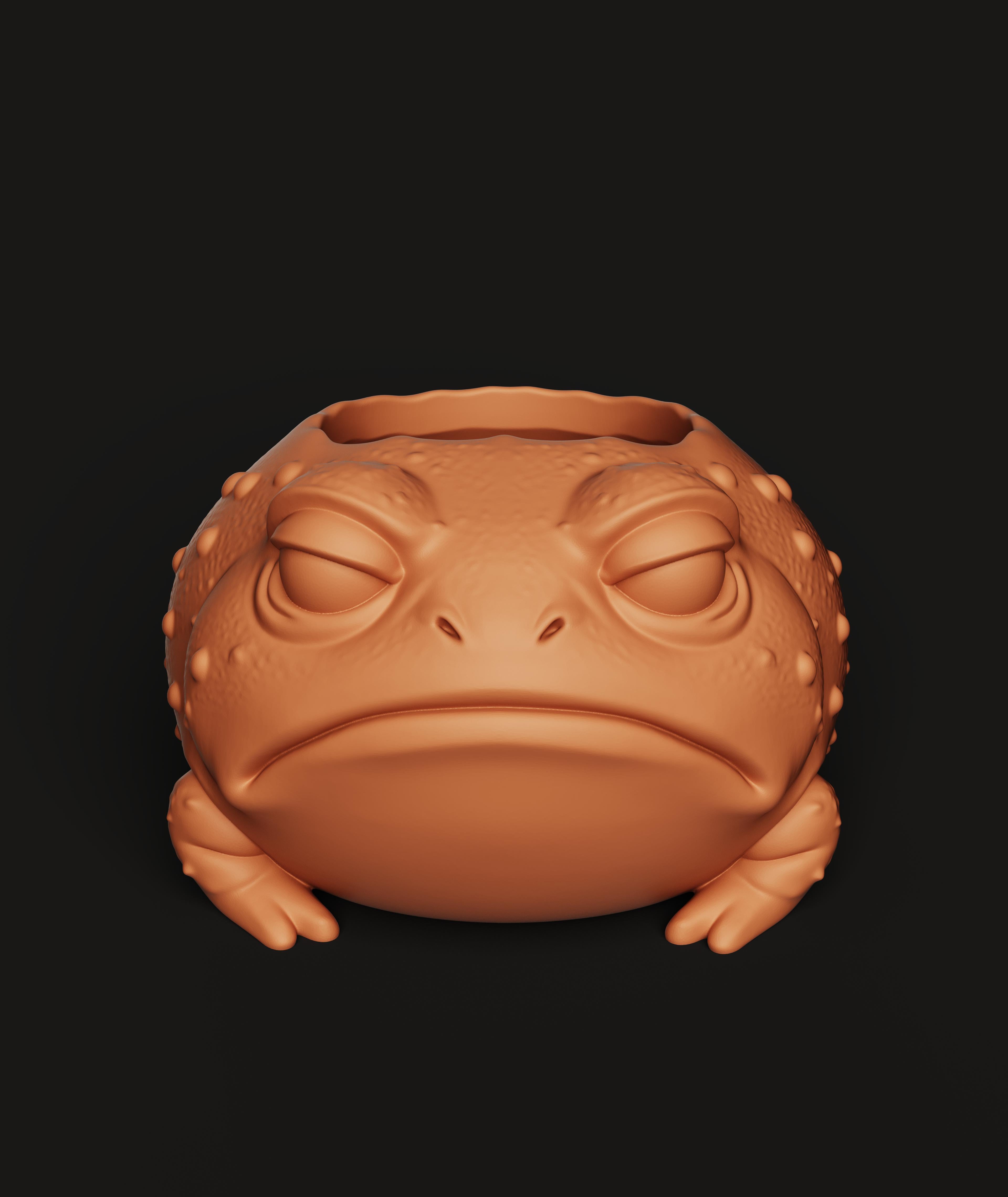 Grumpy Toad Planter Multi-Color 3MF | Garden Decor | Bambu Ready 3d model