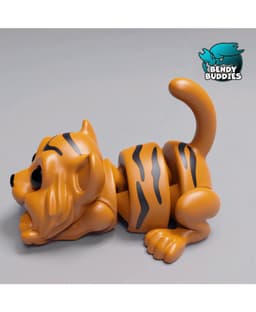 Tigerpaw Cute Tiger / Wild Animal Articulated / Print-in-Place Southern Creature / Cute Feline Cat 3d model