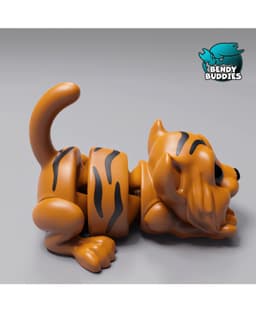 Tigerpaw Cute Tiger / Wild Animal Articulated / Print-in-Place Southern Creature / Cute Feline Cat 3d model