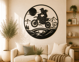 Motocross Rider 2D Wall Art.stl 3d model